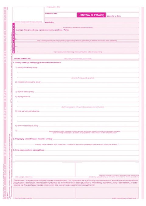 Druk offsetowy Umowa o pracę A4 A4 40k. Michalczyk i Prokop (500-1N) Michalczyk i Prokop