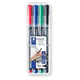 Foliopis Staedtler Lumocolor 317 1 mm 4 kolory w etui Staedtler