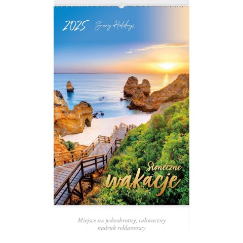 Kalendarz ścienny SŁONECZNE WAKACJE WIELOPLANSZOWY 12K 320mm x 470mm Lucrum (RW10) Lucrum