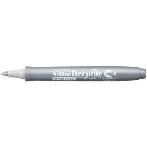 Marker permanentny metaliczny decorite wkład srebrny 1,0mm pędzelek końcówka Artline (AR-033 9 8) Artline