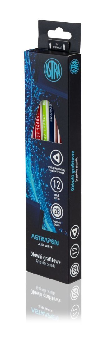 Ołówek czarne drewno 2B Astra Astra