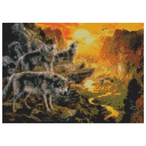 Zestaw kreatywny Diamentowa mozaika 30x40cm Wilki 2 Flamingo Line (TQ3387-04) Flamingo Line