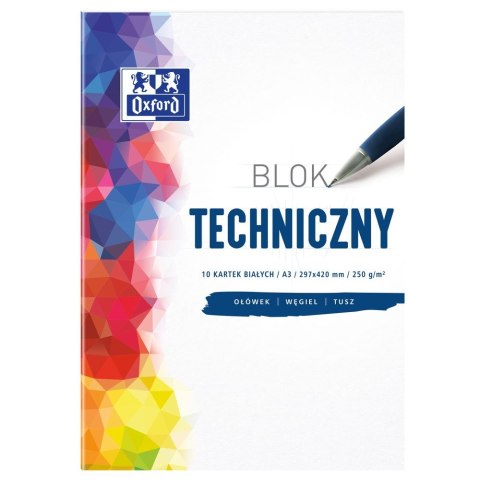 Blok techniczny Oxford Oxford A3 biały 250g 10k (400093232) Oxford