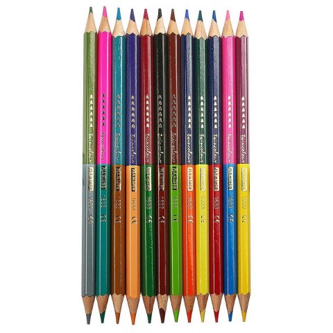 Kredki ołówkowe Flamingo dwustronne 24 kolory sześciokątne z temperówką Flamingo