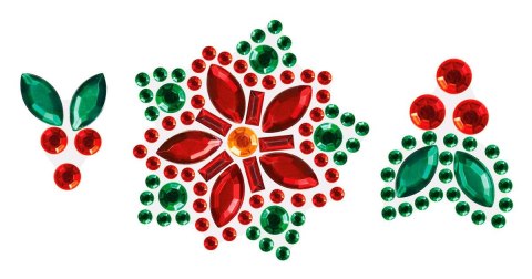 Kryształki Craft-Fun Series poinsecje, ostrokrzewy czerwono-zielony Titanum (24MH0392) Titanum