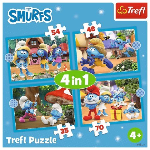 Puzzle Smerfy Wioska Smerfów 4w1 el. Trefl (34656) Trefl