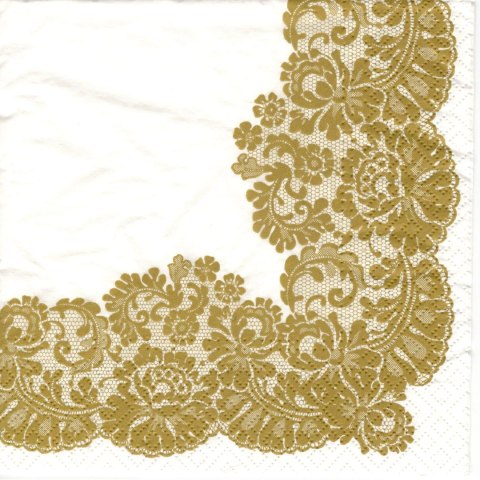 Serwetki Paw Lacy frame gold mix bibuła [mm:] 330x330 (TL702609) Paw