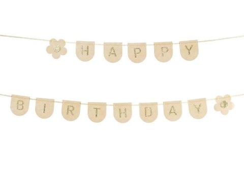 Baner filcowy Happy Birthday Girl, różowy, 3m Partydeco (GRLF3) Partydeco