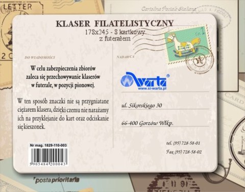 Klaser filatelistyczny [mm:] 178x245 Warta (1829-110-003) Warta