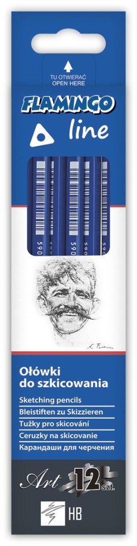 Ołówek w kartonowym pudełku HB Flamingo Line Flamingo Line