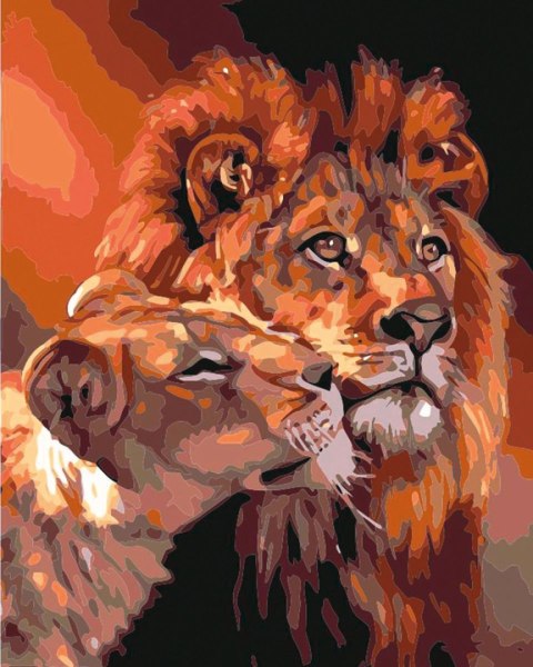 Zestaw kreatywny Malowanie po numerach 40x50cm Lwy Flamingo Line (FSY16) Flamingo Line