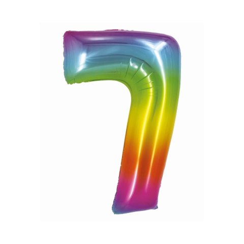 Balon foliowy Smart cyfra 7 tęcza 76cm Godan (CH-STC7) Godan