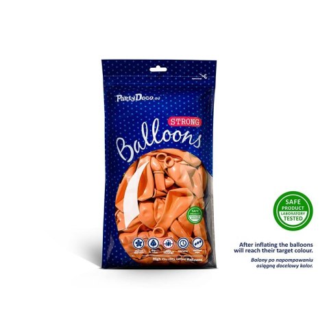 Balon gumowy metalizowany pomarańczowy Partydeco (SB12M-005) Partydeco