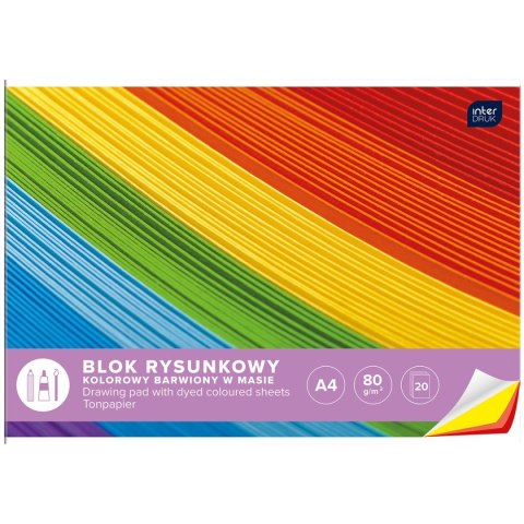 Blok rysunkowy bloki A4 kolorowy 80g 20k [mm:] 210x297 Interdruk (BLRK) Interdruk