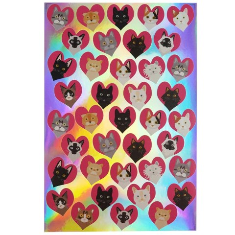 Naklejka (nalepka) serduszka z kotami Arpex (WA3841) Arpex