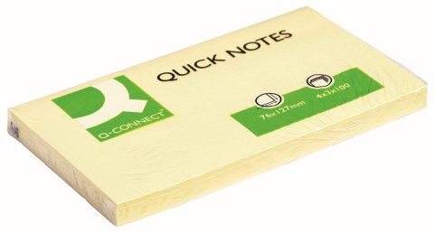Notes samoprzylepny (karteczki) żółta jasna 100k [mm:] 127x76 Q-Connect (KF10503) Q-Connect