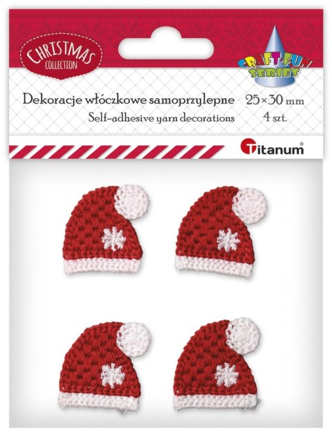 Ozdoba materiałowa Craft-Fun Series czapeczki 4 szt. Titanum (DIY-CH-MA-048) Titanum