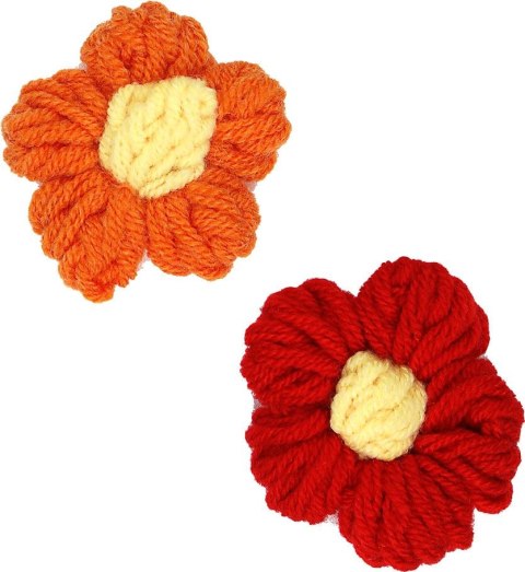 Ozdoba materiałowa Craft-Fun Series kwiaty z włóczki Titanum (24BR0201-O&R) Titanum