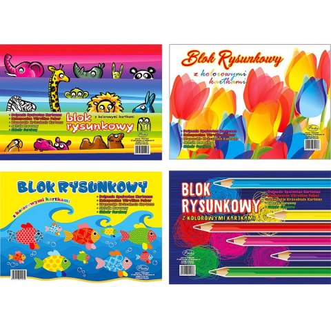 Blok rysunkowy A4 kolorowy 80g 16k [mm:] 210x297 Protos Protos