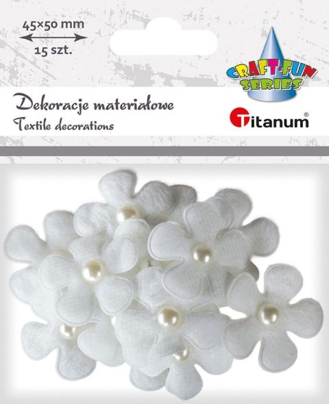 Ozdoba materiałowa Craft-Fun Series kwiaty z perełką Titanum (BY245) Titanum