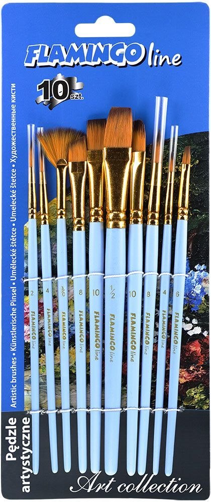 Pędzel Art Collection zestaw 10 szt. nr mix Flamingo Line (PA-08) Flamingo Line
