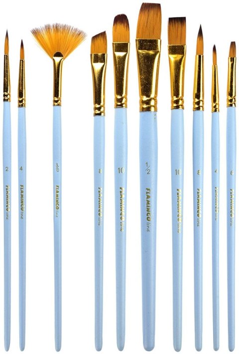 Pędzel Art Collection zestaw 10 szt. nr mix Flamingo Line (PA-08) Flamingo Line