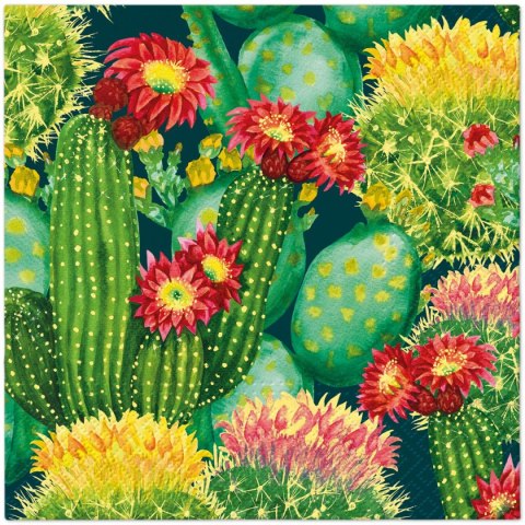 Serwetki Paw Lunch Vibrant Cacti mix nadruk bibuła [mm:] 330x330 (SDL147600) Paw