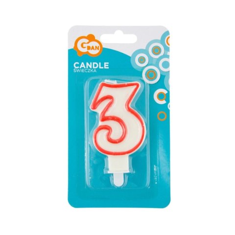 Świeczka urodzinowa CYFERKA Godan (NO200R/3) Godan