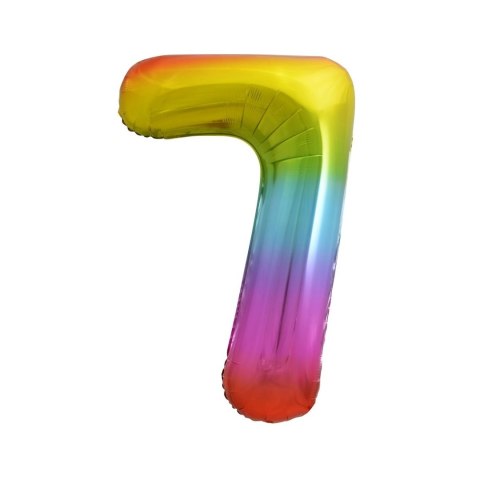 Balon foliowy cyfra 7 tęczowy 85cm 40cal Godan (HS-C34T7) Godan