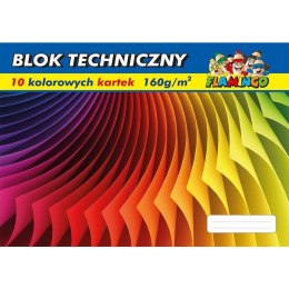 Blok techniczny Flamingo kolorowy A3 10 kartek 170g/m? Flamingo