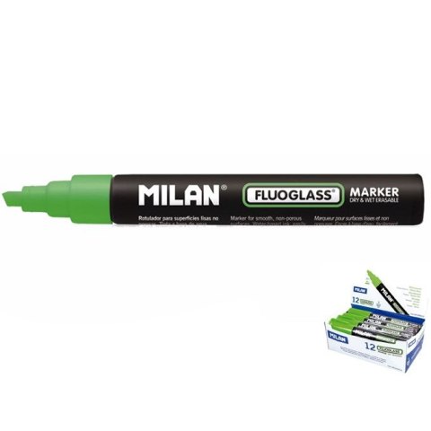 Marker specjalistyczny do szyb fluo wkład zielony 2,0-4,0mm ścięta końcówka Milan (591296012) Milan