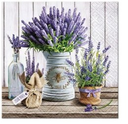 Serwetki Paw Lavender in Bucket mix bibuła [mm:] 150x150 (SDC122500) Paw