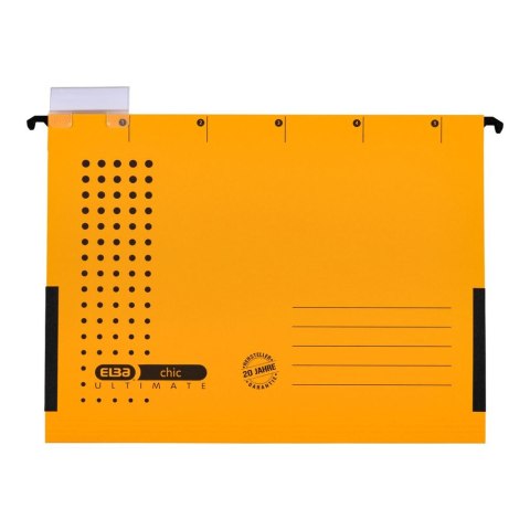 Teczka zawieszkowa Chic Ultimate z płóciennymi bokami A4 żółty karton 230g Elba (100552103) Elba