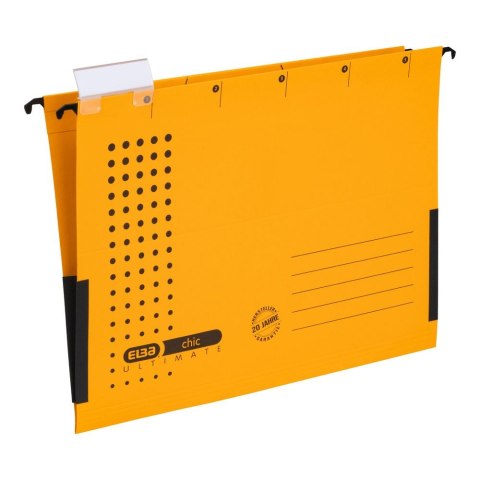 Teczka zawieszkowa Chic Ultimate z płóciennymi bokami A4 żółty karton 230g Elba (100552103) Elba