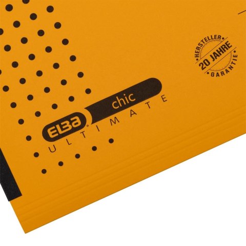 Teczka zawieszkowa Chic Ultimate z płóciennymi bokami A4 żółty karton 230g Elba (100552103) Elba
