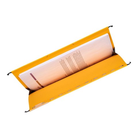 Teczka zawieszkowa Chic Ultimate z płóciennymi bokami A4 żółty karton 230g Elba (100552103) Elba