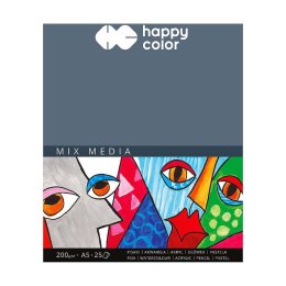 Blok rysunkowy Happy Color miz media młody artysta A5 biały 200g 25k (HA 3720 1520-A25) Happy Color