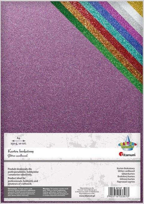 Brystol Craft-Fun Series Karton brokatowany A4 mix 250g 10k Titanum (5903714533473) Titanum