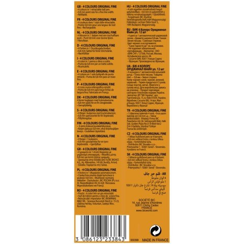 Długopis olejowy 4 Colour Original Fine wkład mix 0,36mm Bic (982867) Bic