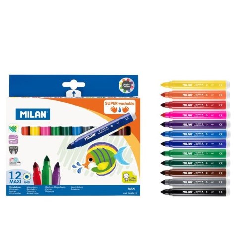 Flamaster Maxi Super Washable 12 kol. Milan (692412) Milan