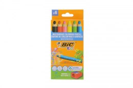 Kredki ołówkowe Bic MULTISURFACE 6 szt + temperówka 3086123727816 6 kol. (515220) Bic