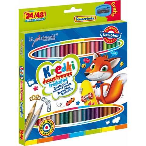 Kredki ołówkowe Bambino dwustronne 48 kol. St.Majewski St.Majewski