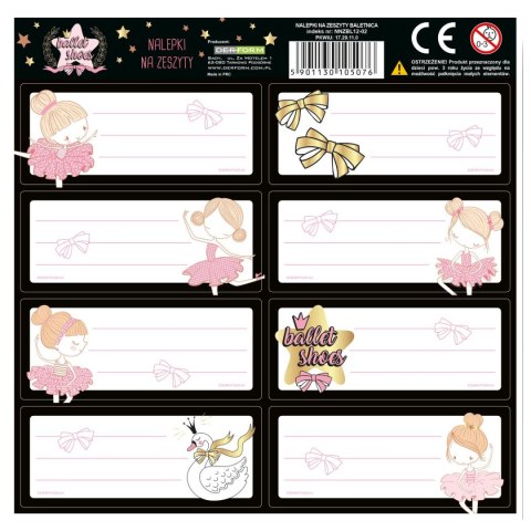 Naklejka na zeszyt Baletnica [mm:] 160x160 Derform (NNZBL12) Derform
