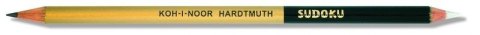 Ołówek Koh-I-Noor Sudoku dwustronny grafitowo-gumowy złoty lub srebrny (1350) Koh-I-Noor