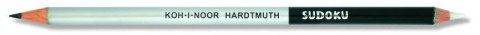 Ołówek Koh-I-Noor Sudoku dwustronny grafitowo-gumowy złoty lub srebrny (1350) Koh-I-Noor