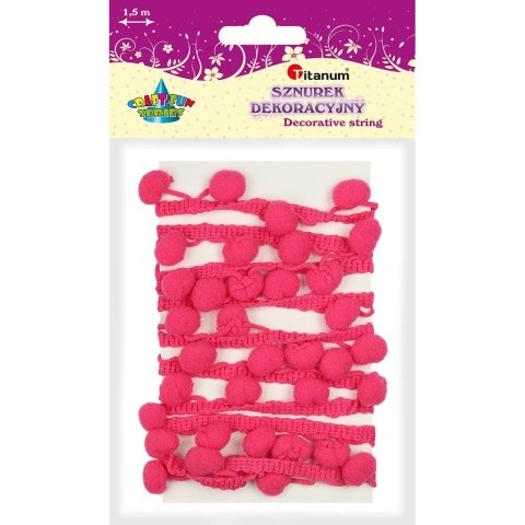 Sznurek Craft-Fun Series z pomponami 1,5m Titanum (PJ469) Titanum