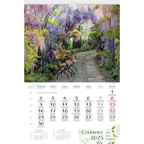 Kalendarz ścienny OGRODY RAJSKIE WIELOPLANSZOWY 12K 320mm x 470mm Lucrum (RW13) Lucrum