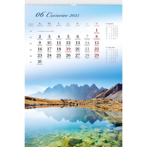 Kalendarz ścienny PEJZAŻE TATRZAŃSKIE WIELOPLANSZOWY 12K 320mm x 470mm Lucrum (RW3) Lucrum