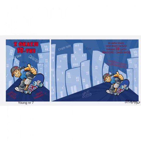 Kartka składana B6 Young Urodzinowy dla chłopaka Ev-corp (STKY-007) Ev-corp