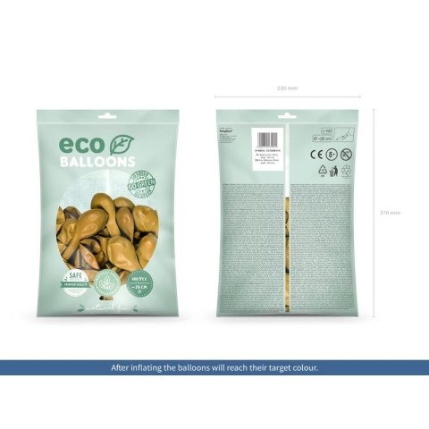 Balon gumowy Metalizowane Eco Balloons złoty 260mm Partydeco (ECO26M-019) Partydeco